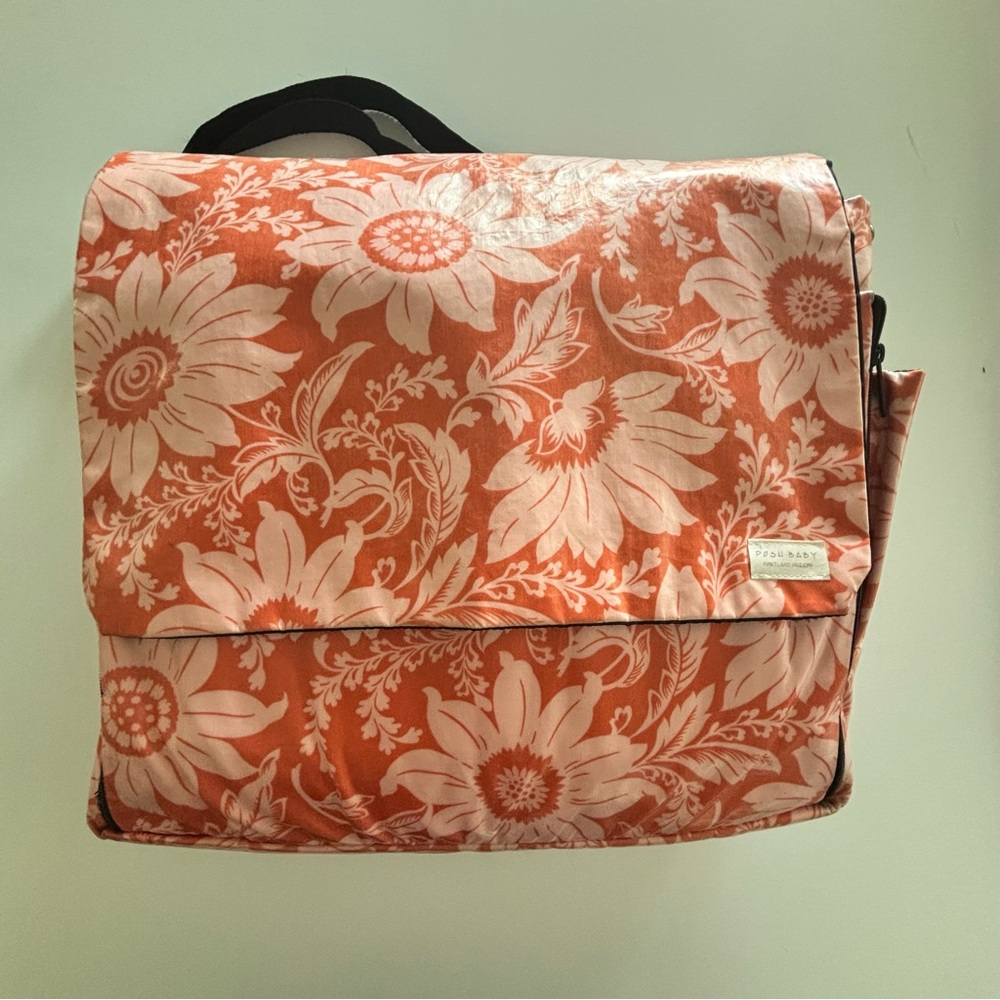 Posh Baby Portland Oregon Floral Diaper Bag Messenger + Changing Pad